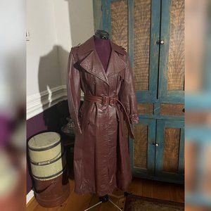 Vintage Genuine Leather Finest Quality by Trends Inc Lined Trench Coat